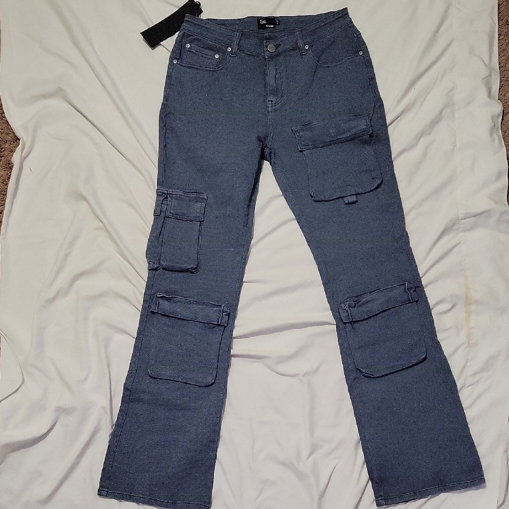 EPTM Men's Blue Cargo Jeans